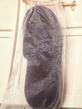 Black Satin Slippers